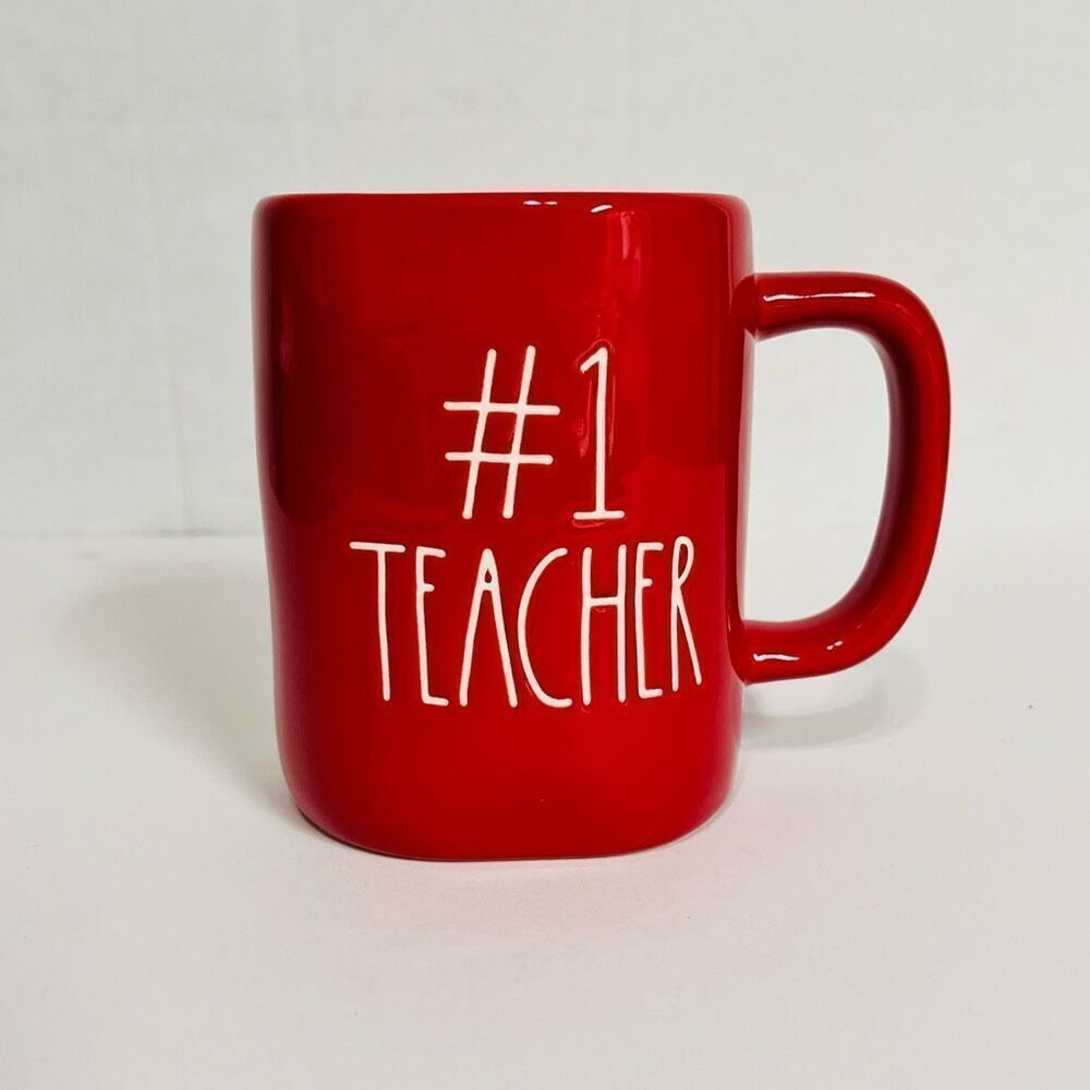 Rae Dunn # 1 Teacher Red Mug   EUC